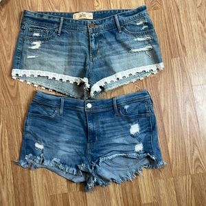 2 Pairs of Hollister Jean Shorts Size 15